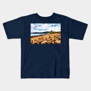 Dunstanburgh Castle Northumberland Rocky Coastline Kids T-Shirt